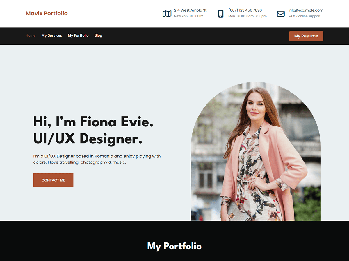 Mavix Portfolio Screenshot