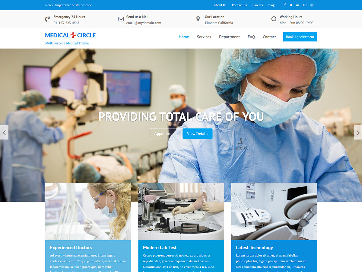 Medical Circle WordPress Theme by acmethemes
