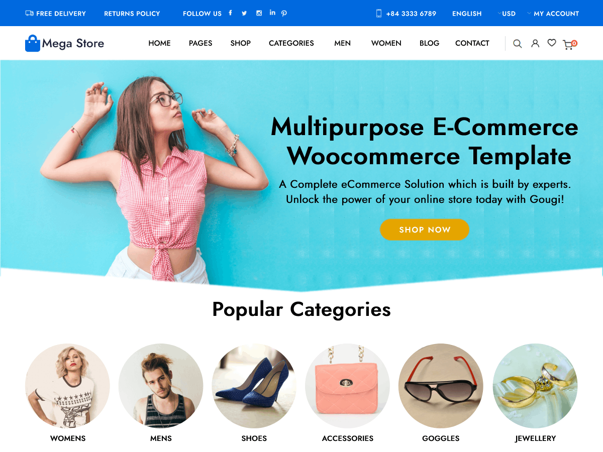 Mega Store Woocommerce screenshot