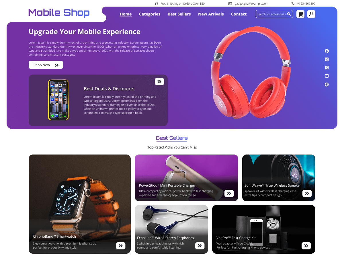 Mobile Accessories Shop screenshot