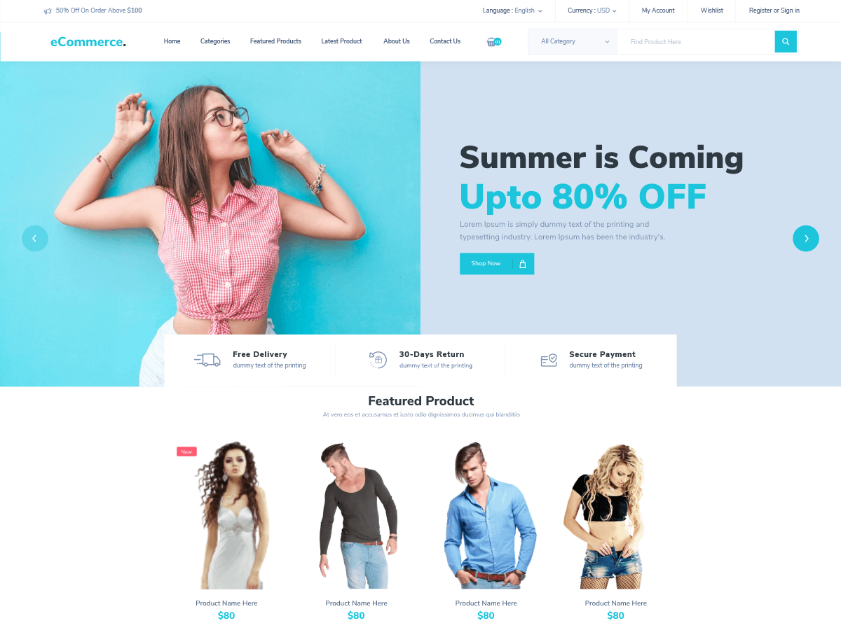 Modern Ecommerce screenshot