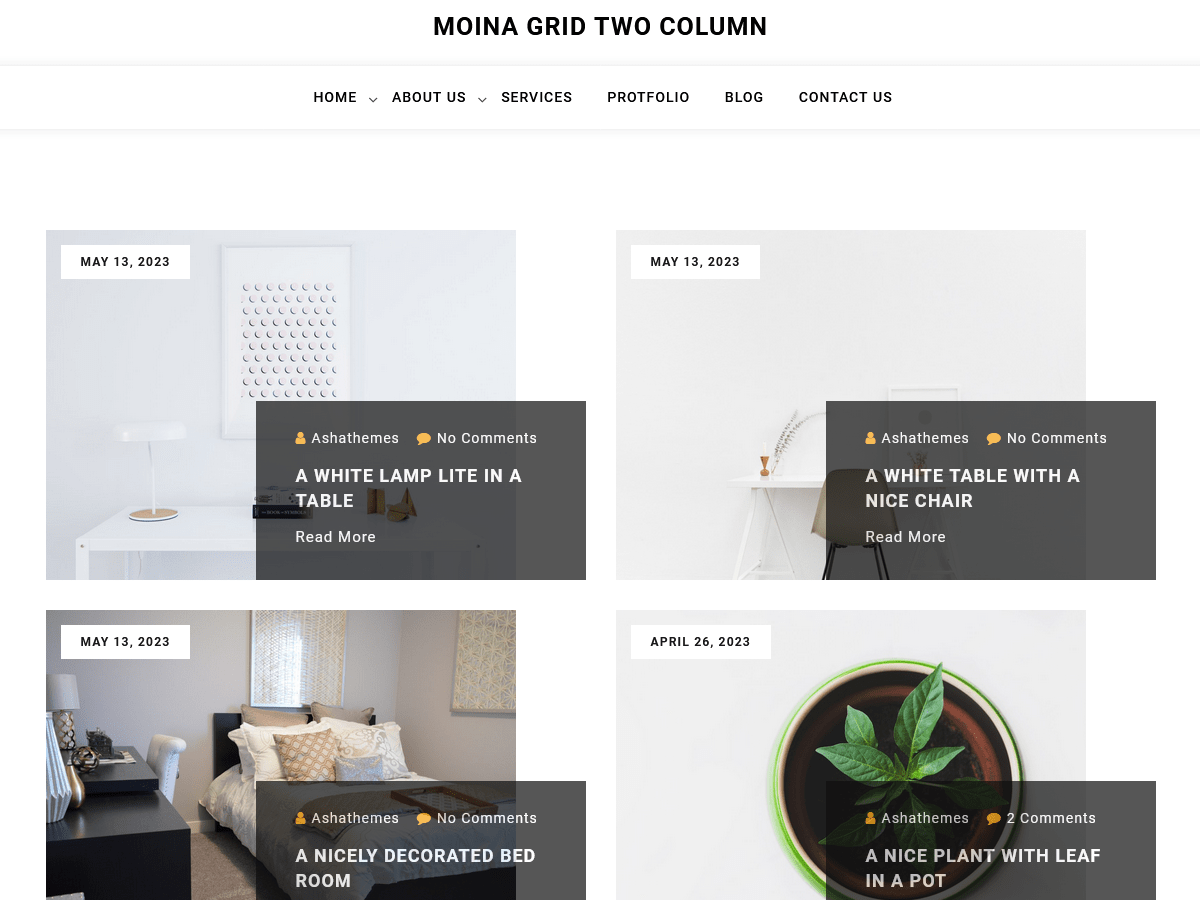 Moina Grid Two Column screenshot