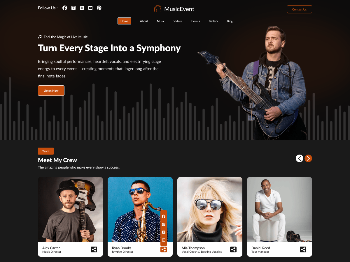 Music Event Artist Screenshot