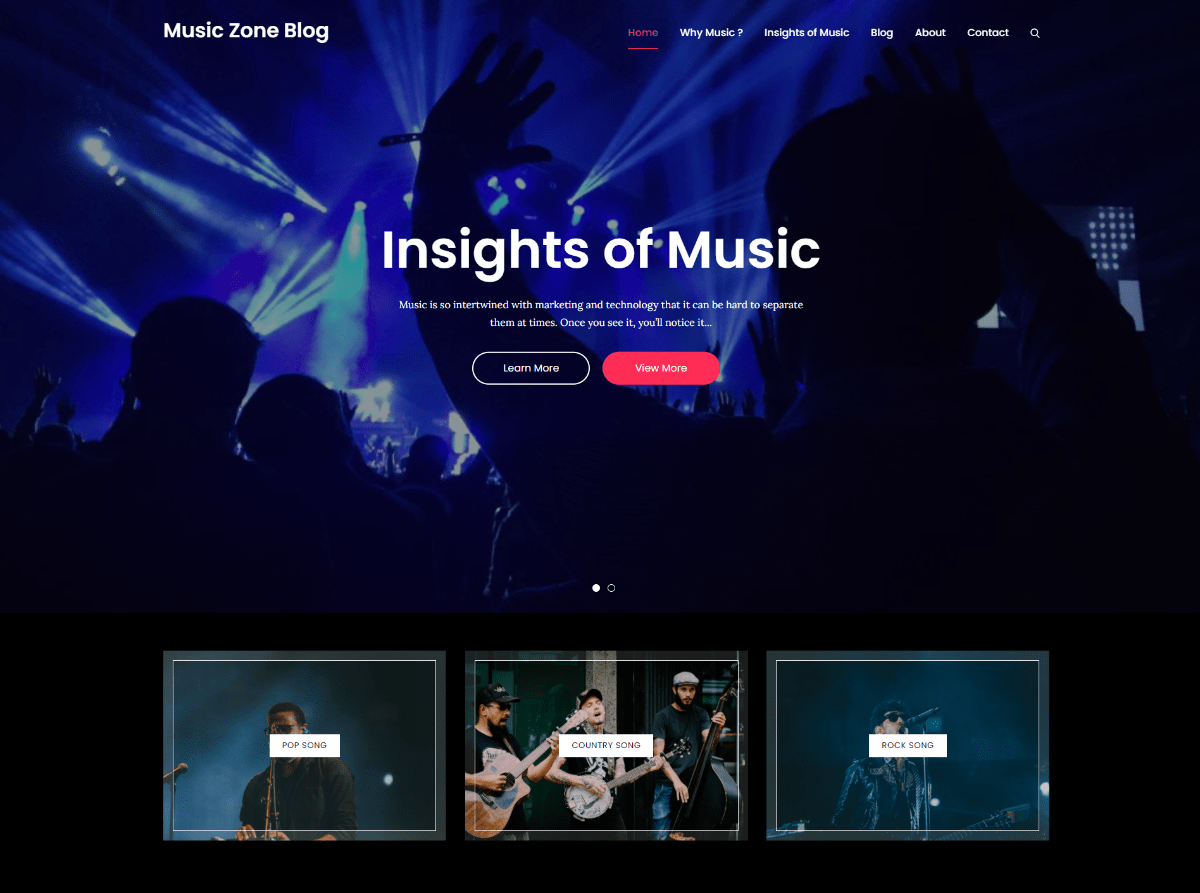 Music Zone Blog Screenshot