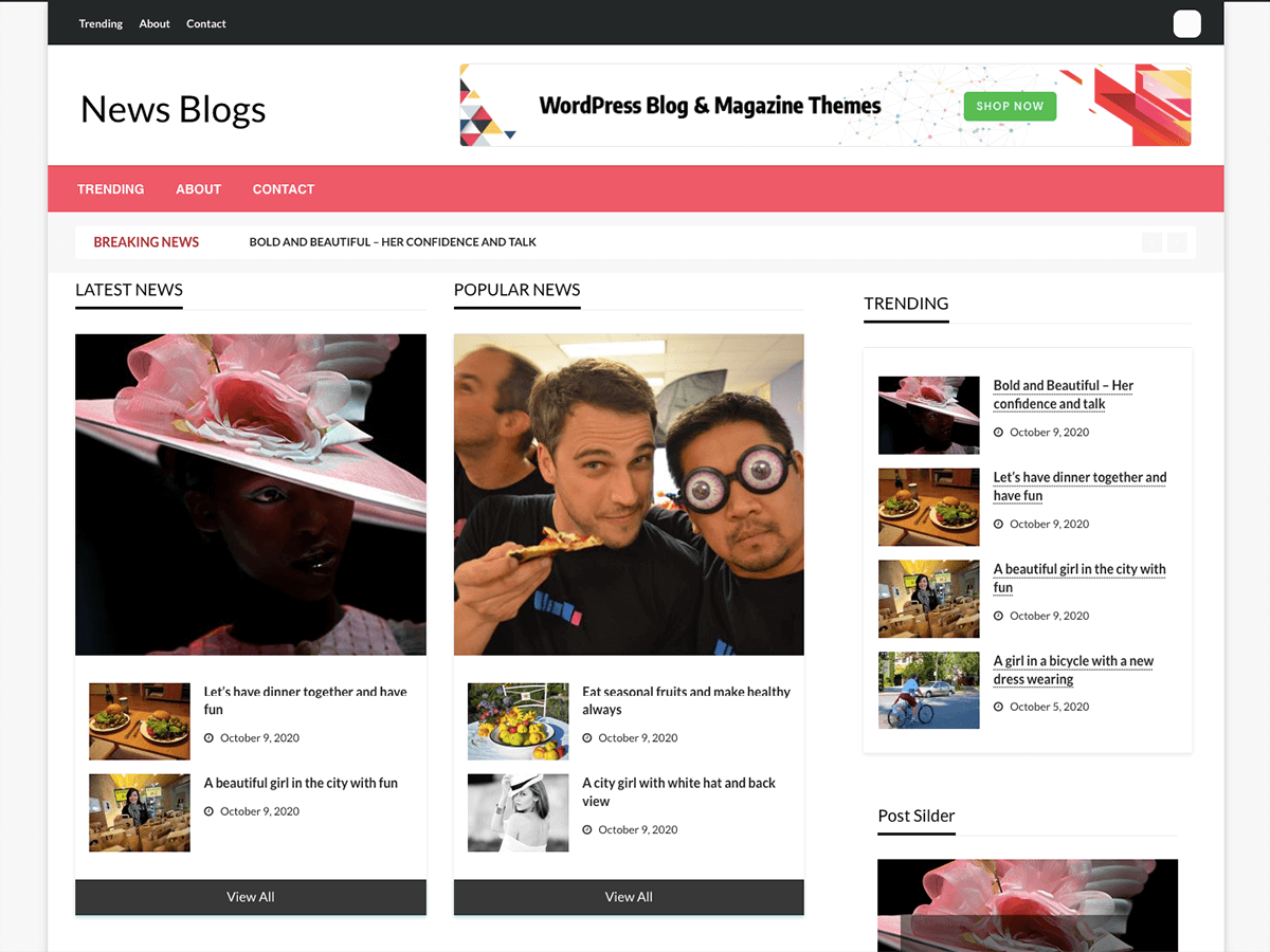 News Blogs screenshot