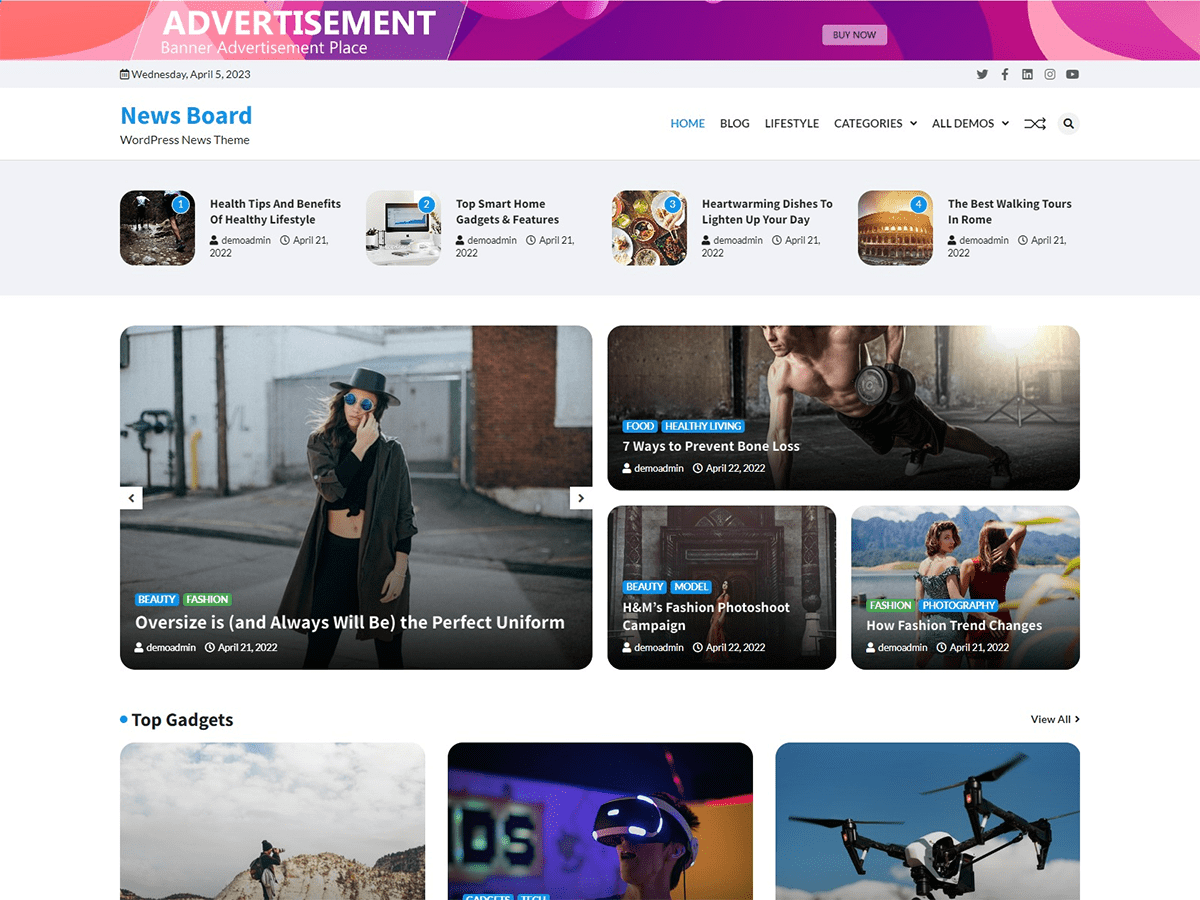 News Board Screenshot