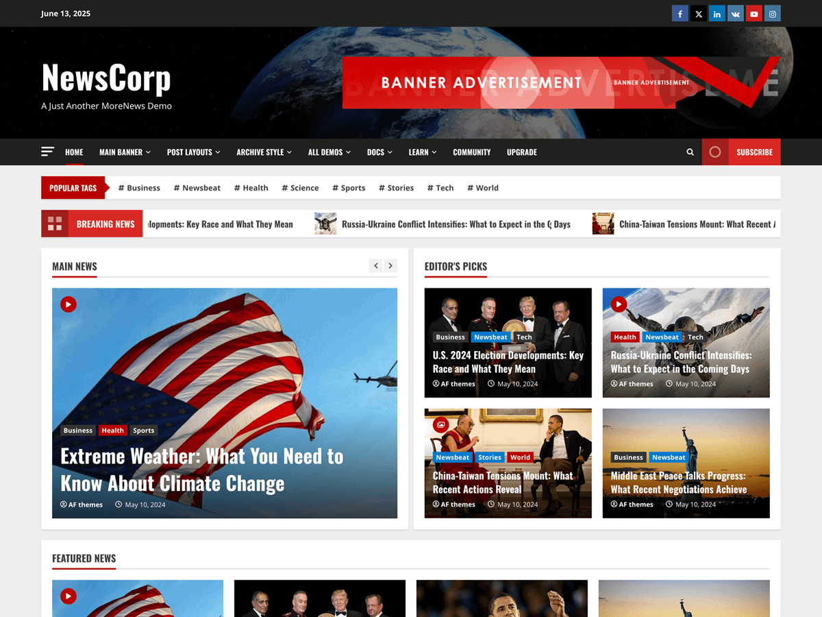 NewsCorp running inside a SandyWP sandbox