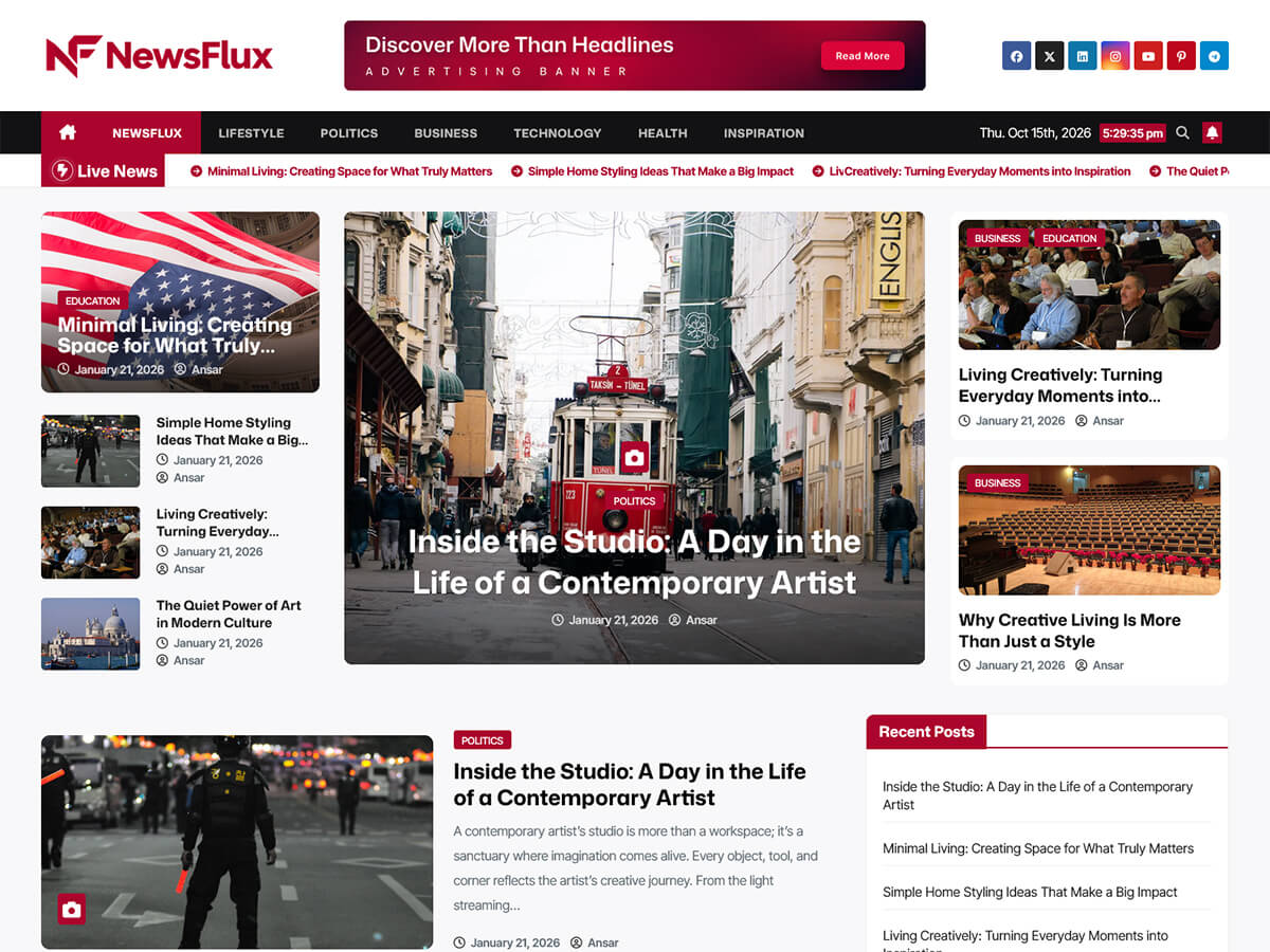 NewsFlux theme preview