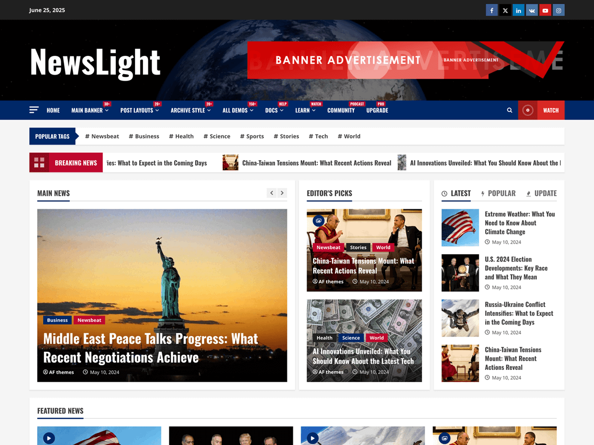 NewsLight running inside a SandyWP sandbox
