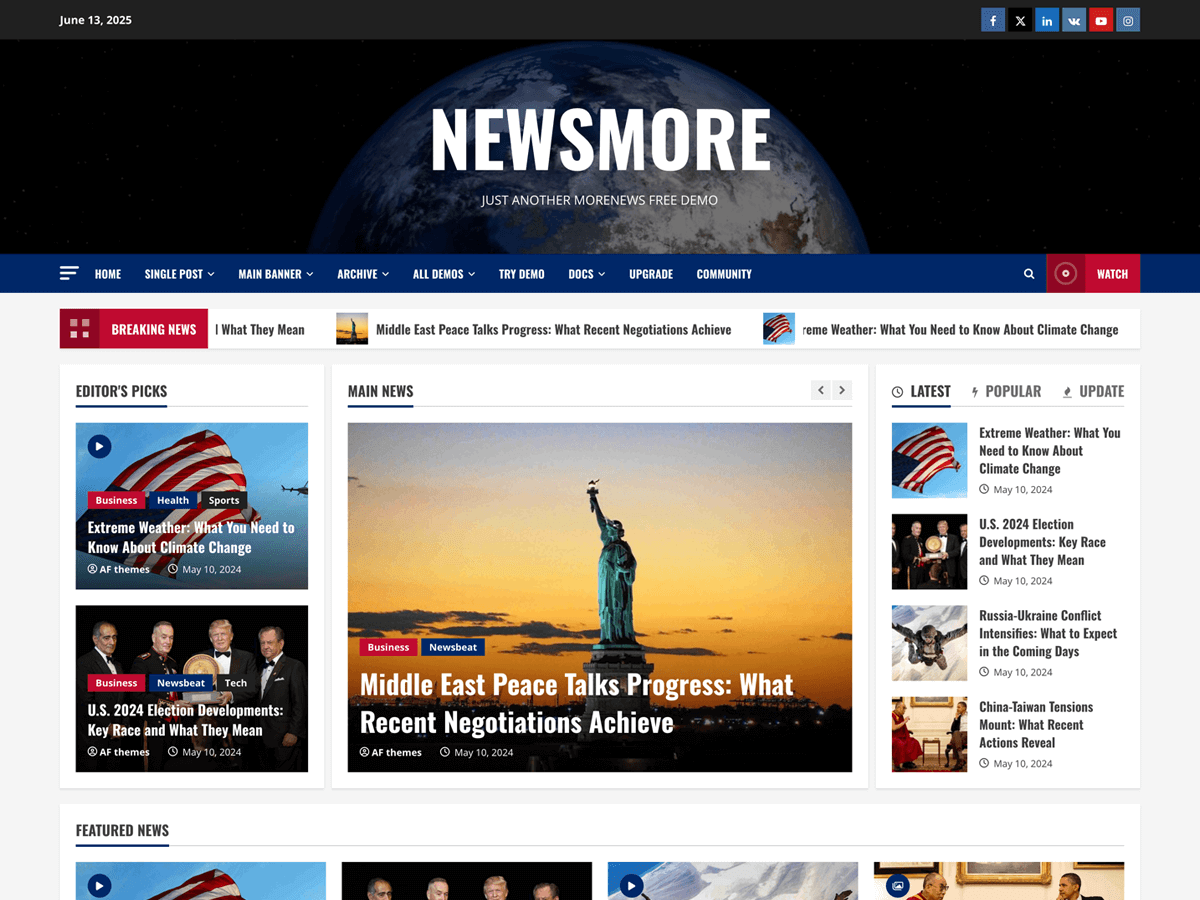 NewsMore running inside a SandyWP sandbox