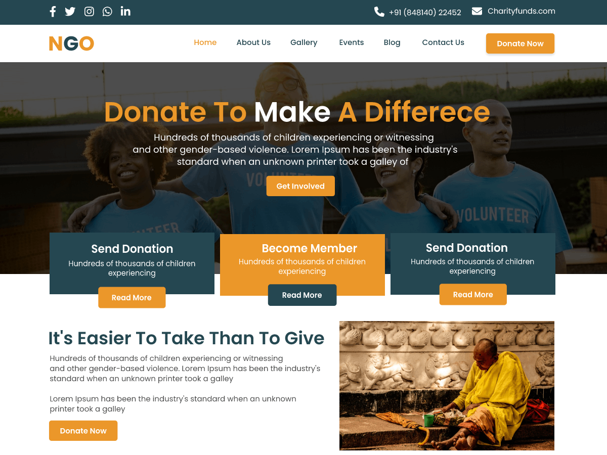 NGO Non Profit Screenshot