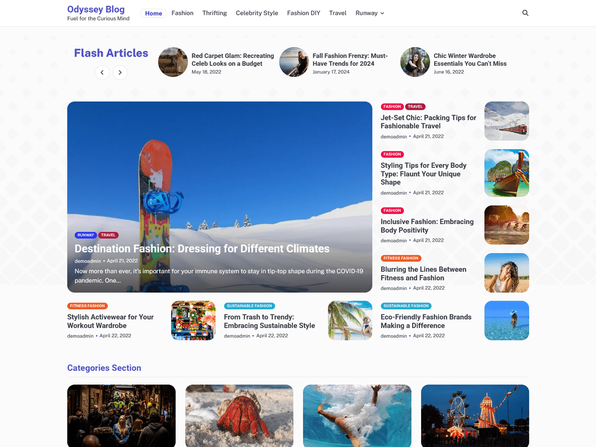 Odyssey Blog screenshot