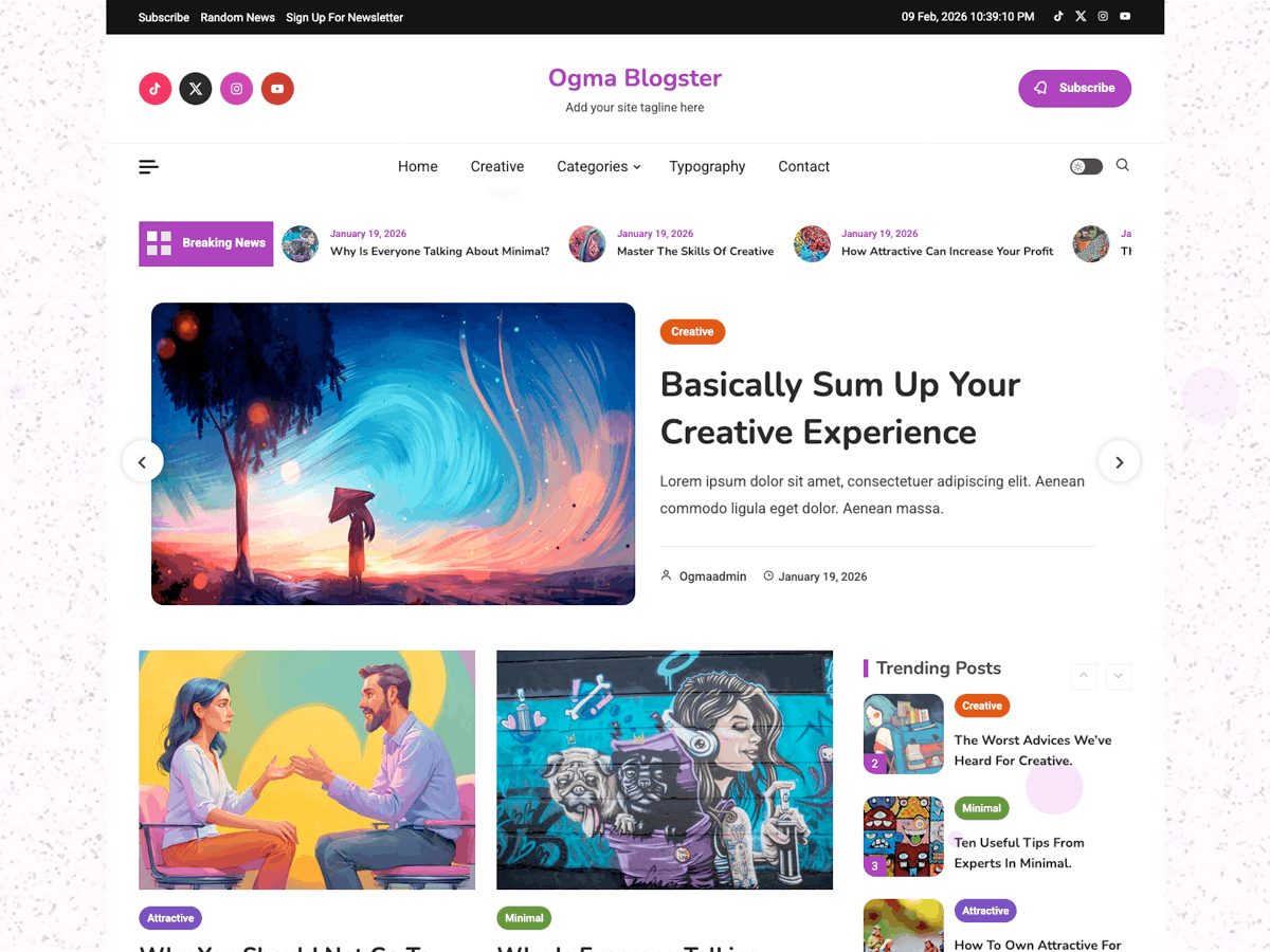 Ogma Blogster Screenshot