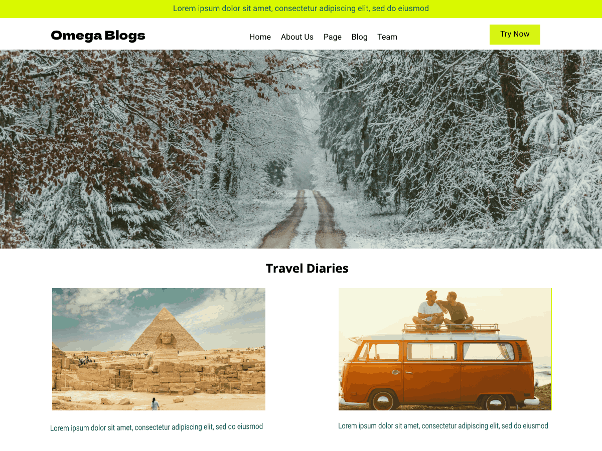 Omega Blogs screenshot