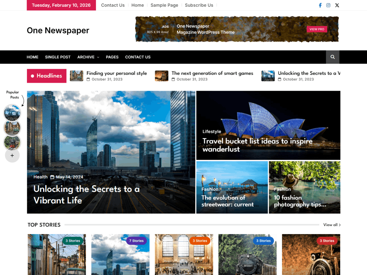 One Newspaper running inside a SandyWP sandbox