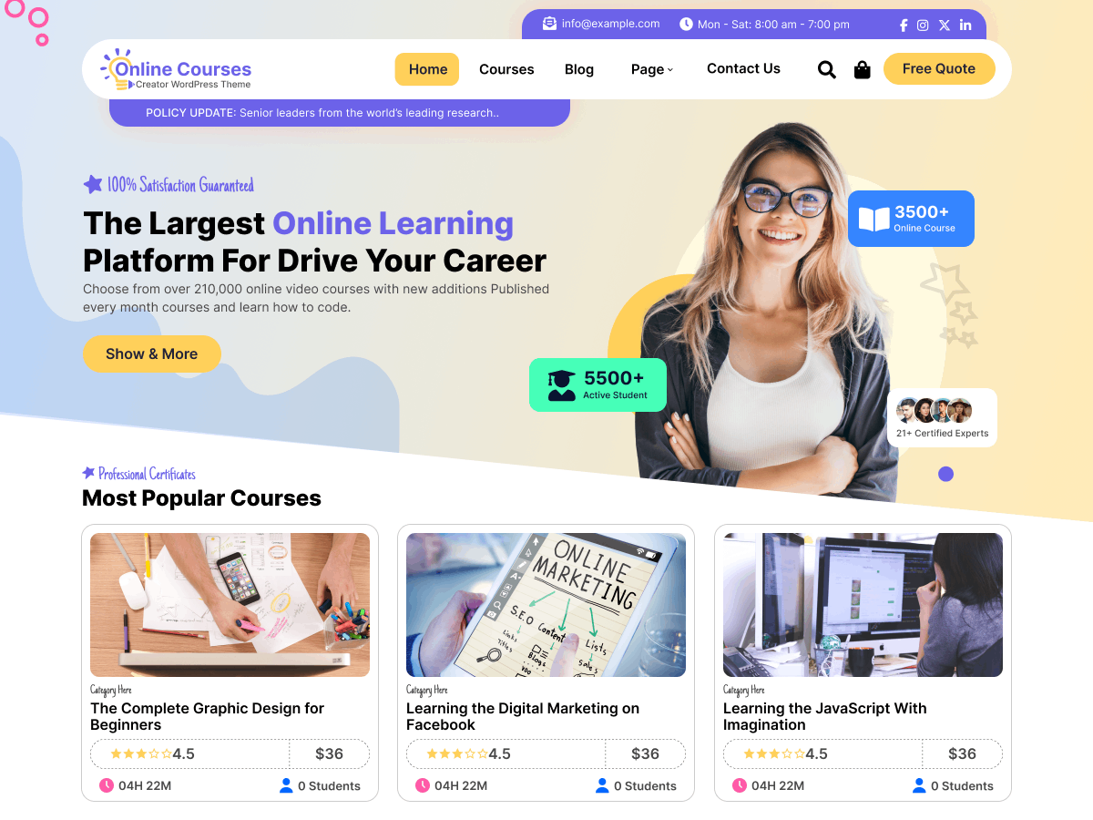 Online Educational Courses screenshot