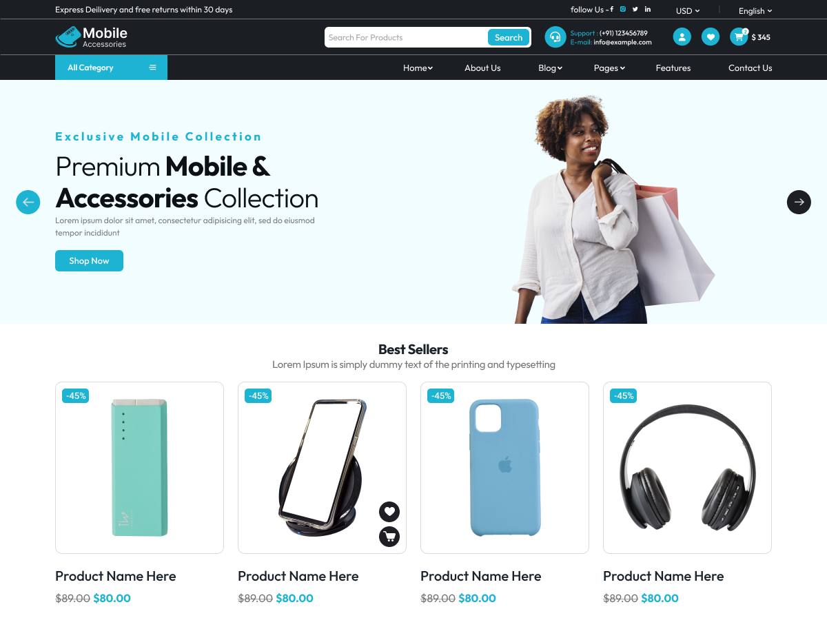 Online Mobile Accessories Screenshot