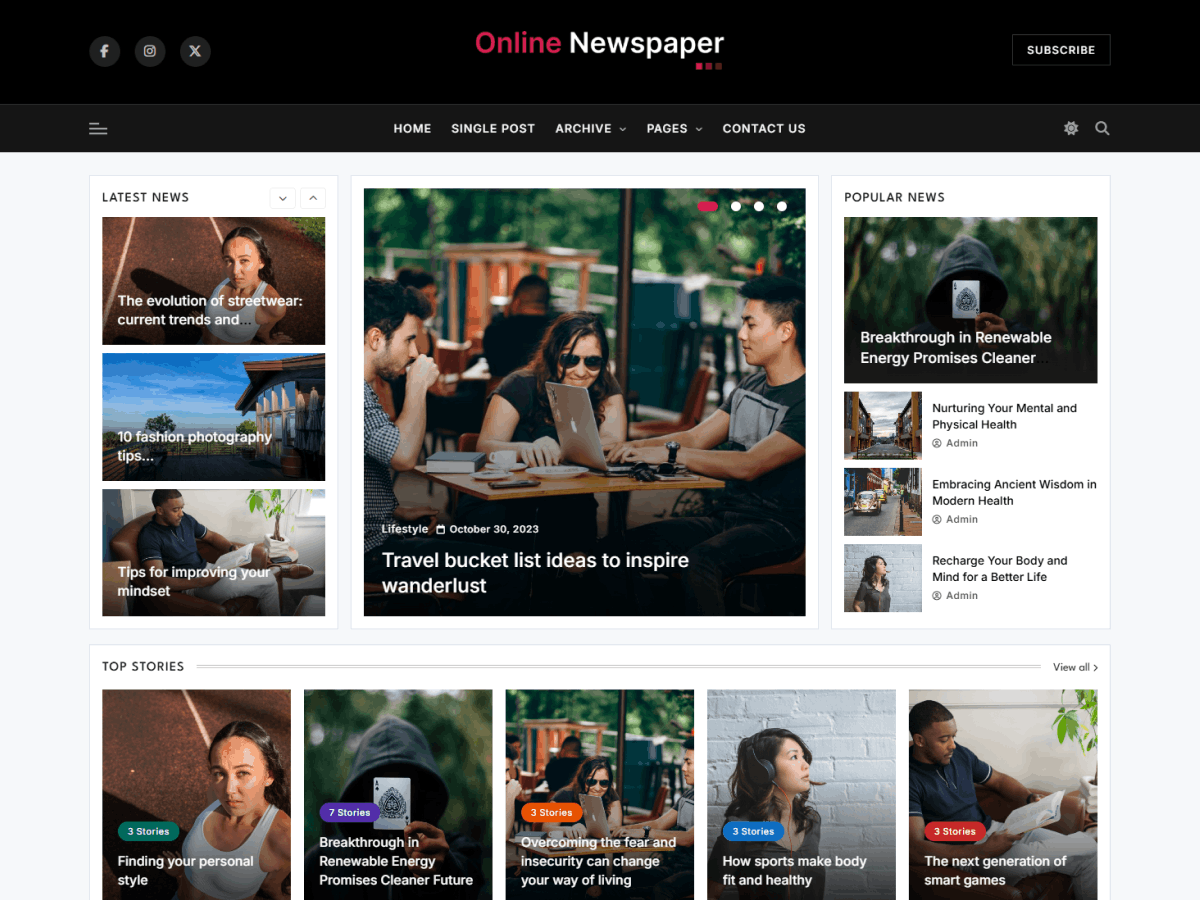 Online Newspaper screenshot