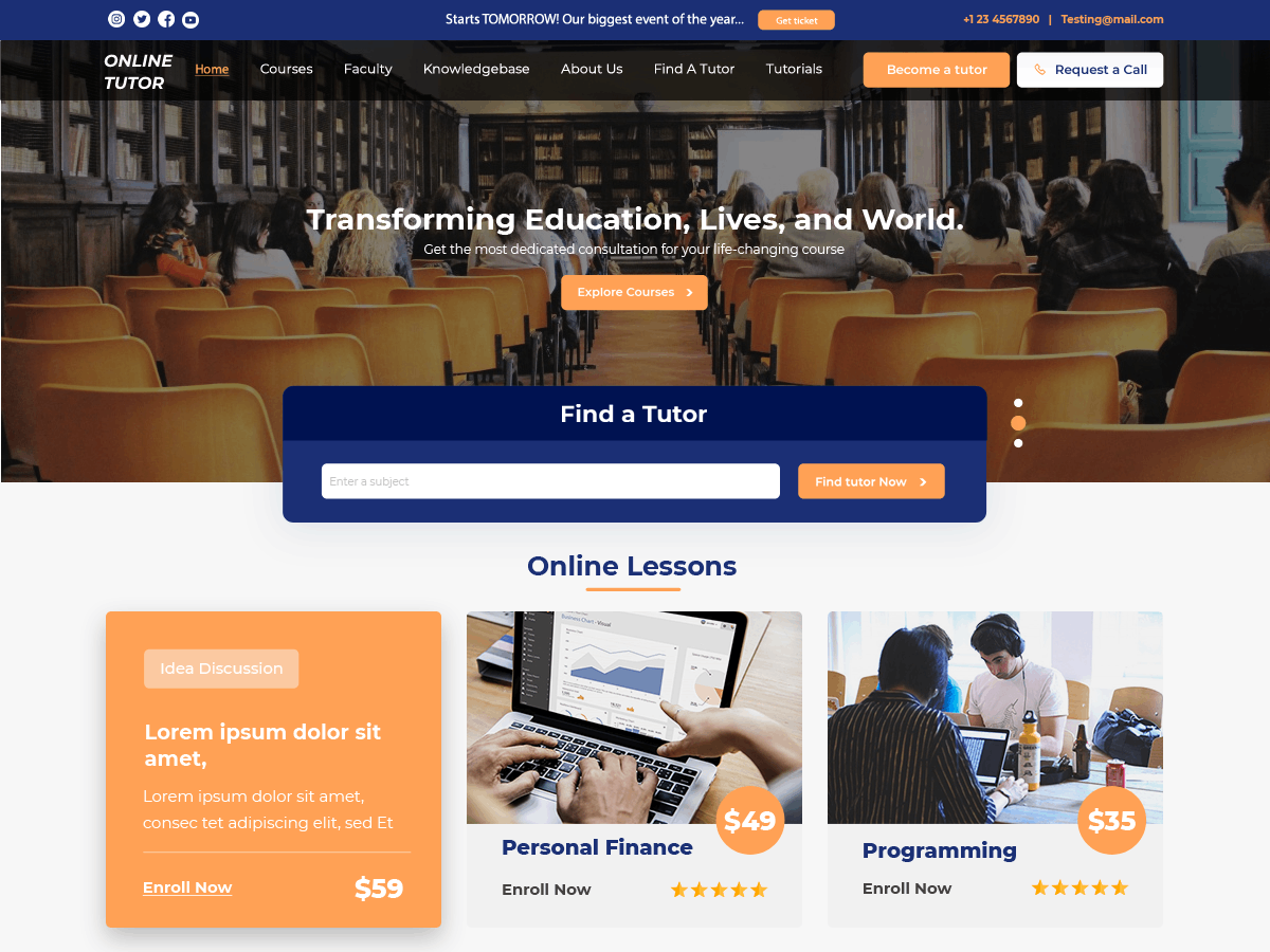 Online Tutor screenshot