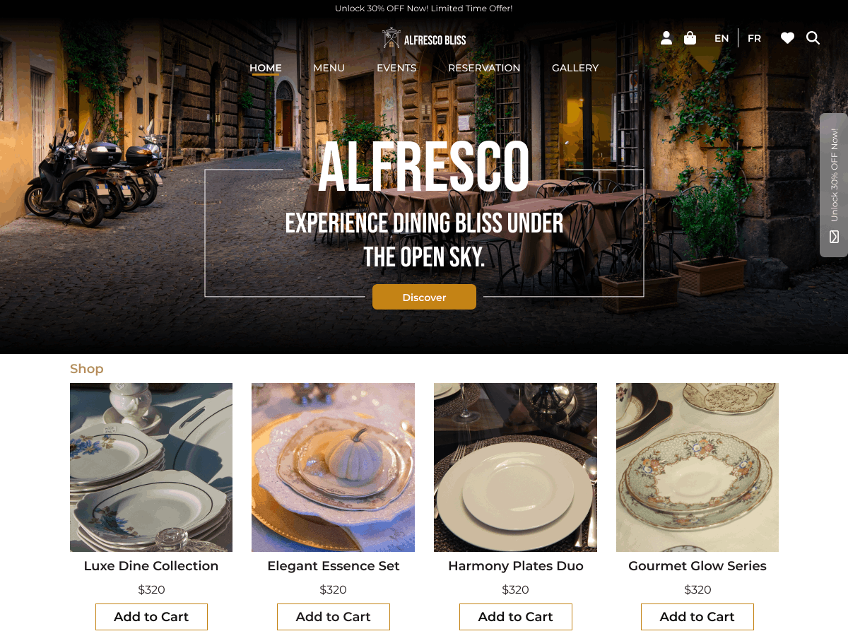 Outdoor Restaurant Screenshot