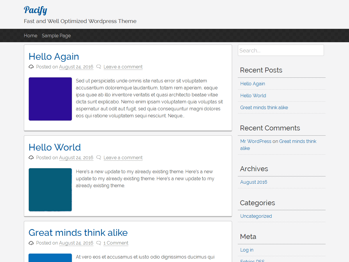 pacify WordPress Theme by access-keys