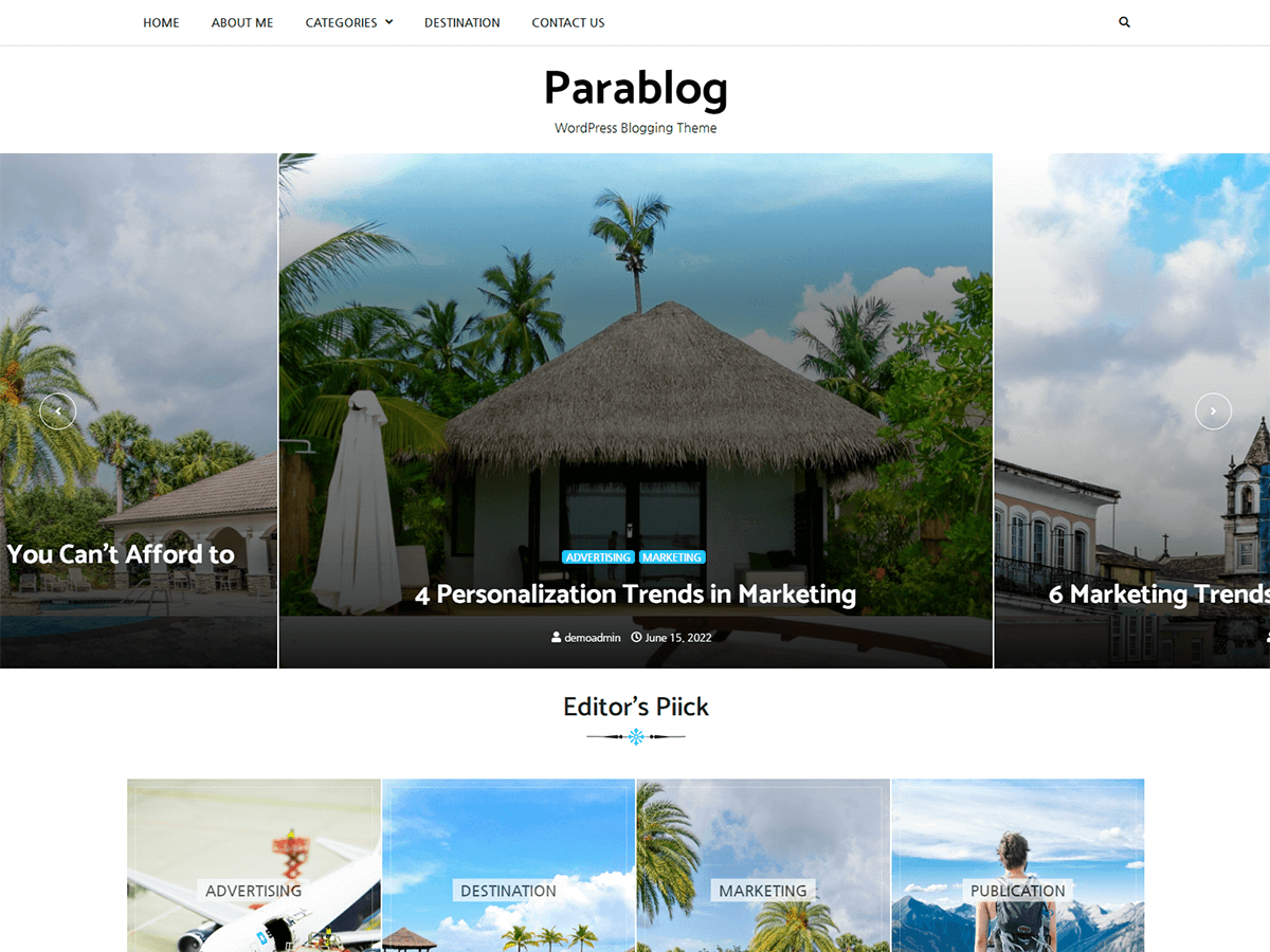 Parablog screenshot
