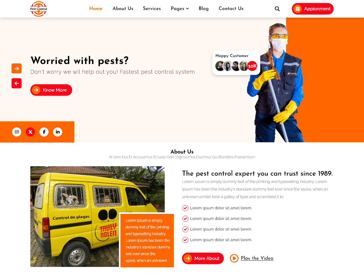 Pest Control Services Screenshot