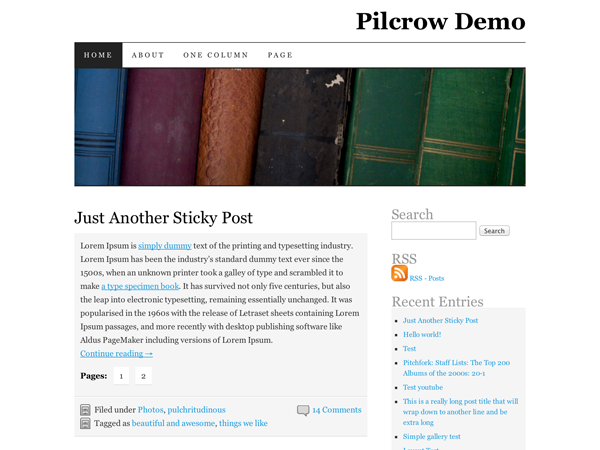 Child Theme for Wordpress-Theme Pilcrow