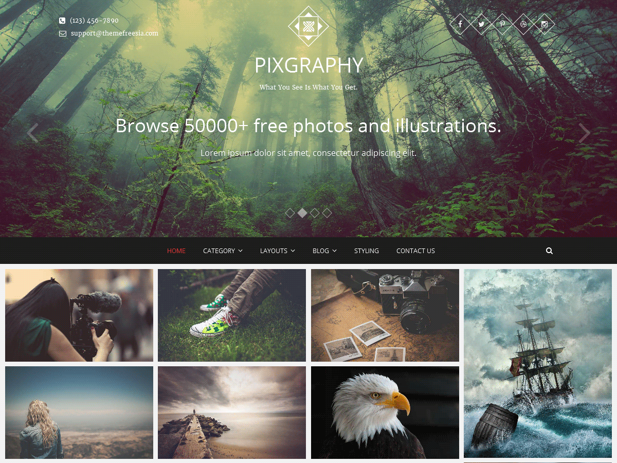 Pixgraphy WordPress Theme by themefreesia