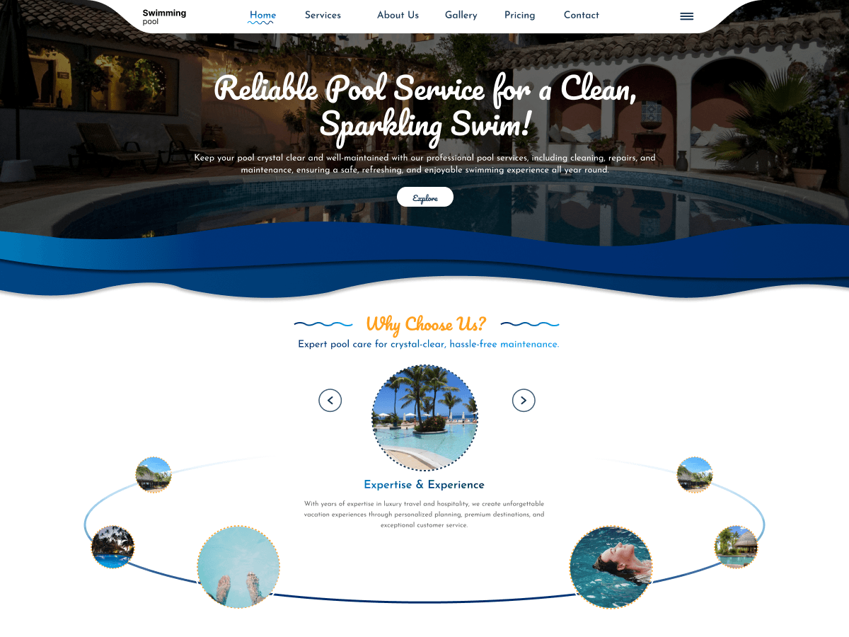 Pool Care Business theme preview