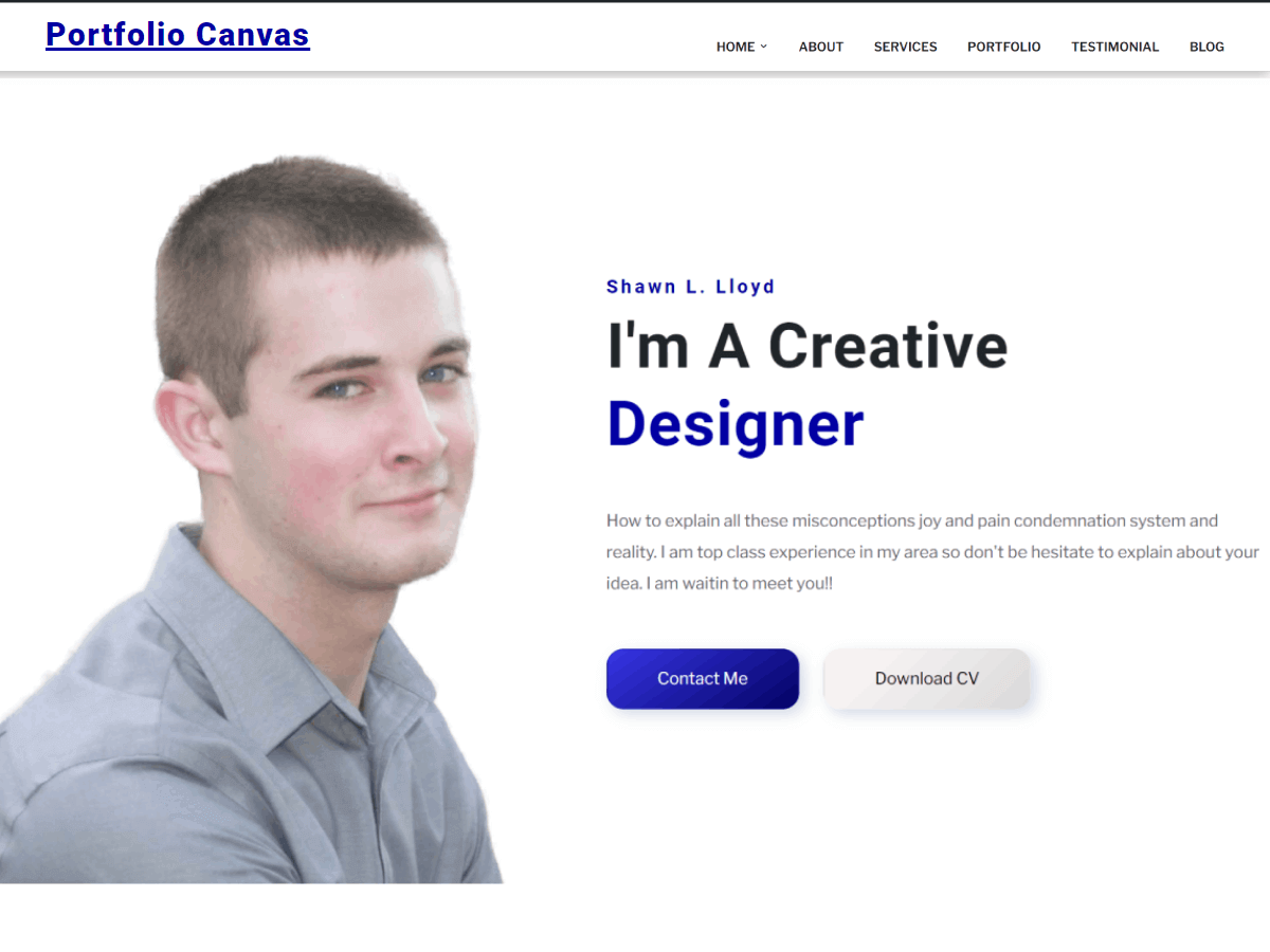 Portfolio Canvas Screenshot