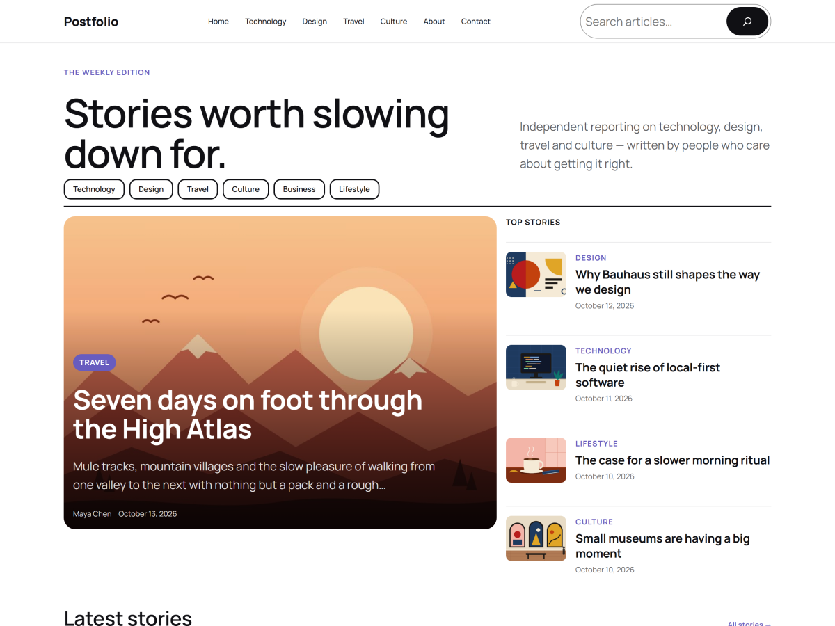 Postfolio Blocks screenshot