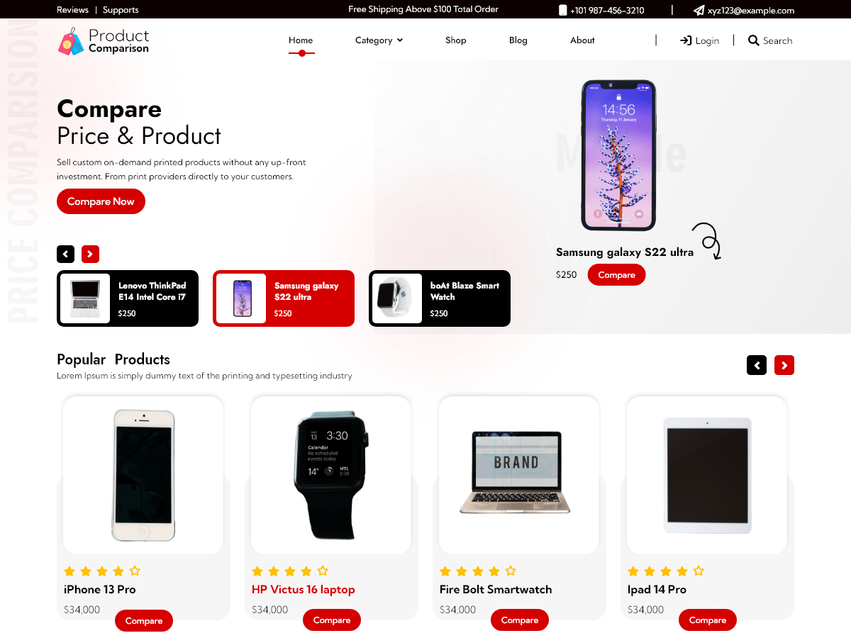 Product Comparison Woocommerce screenshot