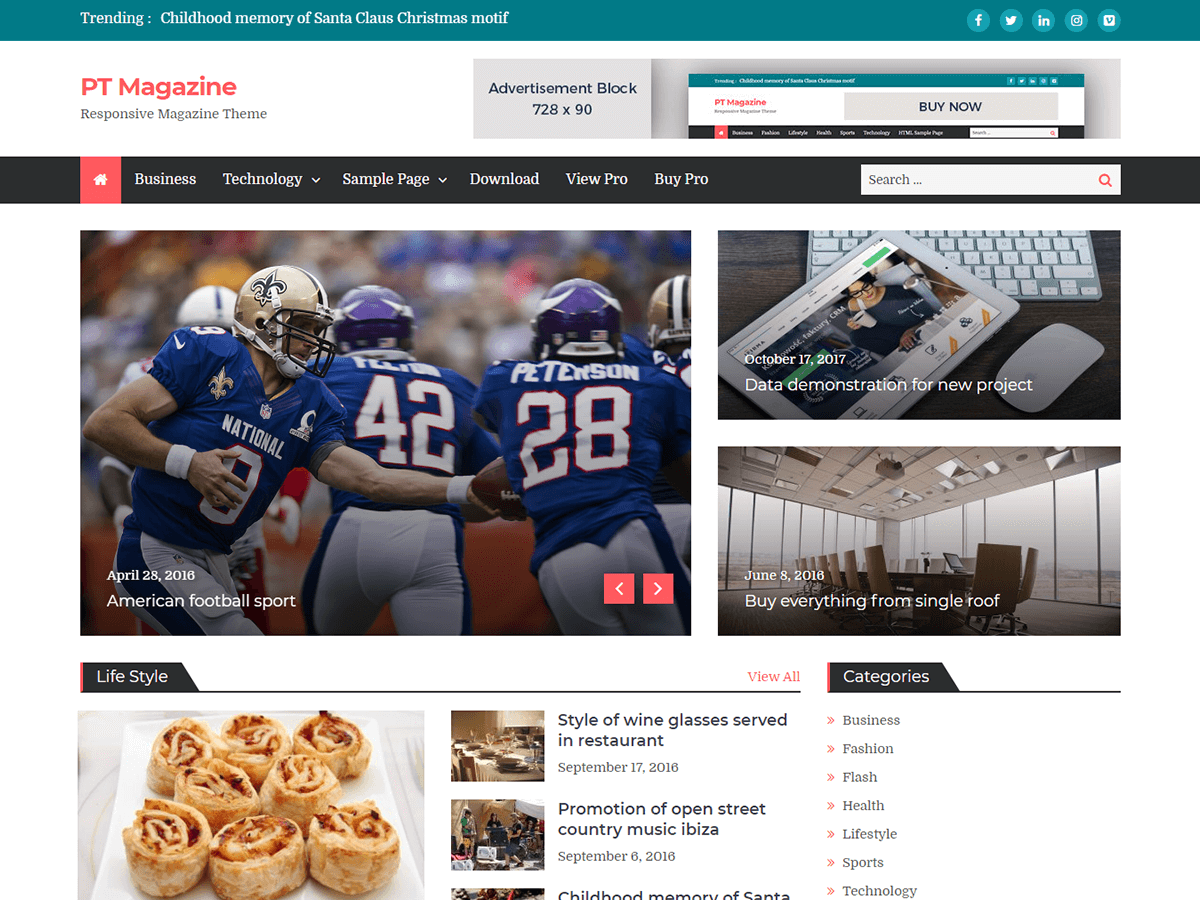 PT Magazine WordPress Theme by futuriowp