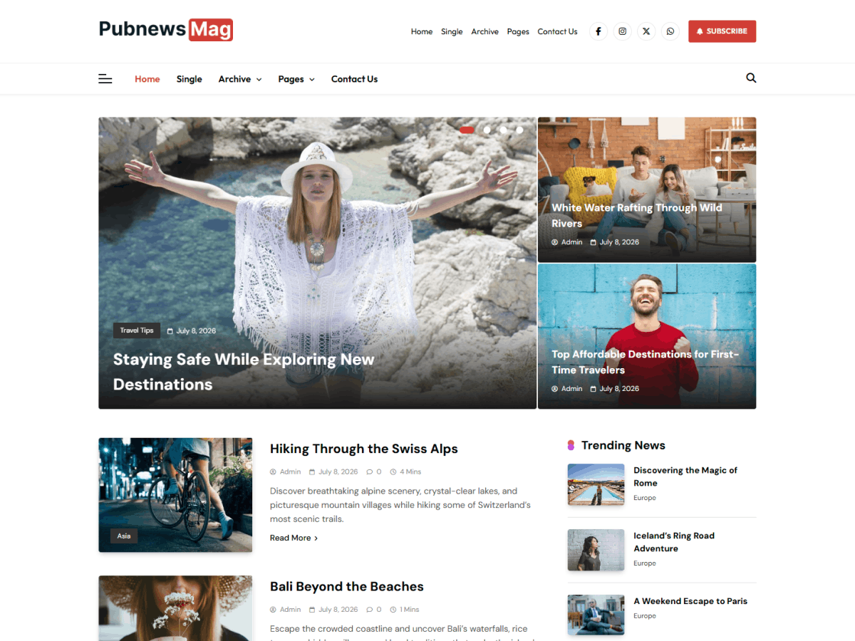 Pubnews Mag theme preview