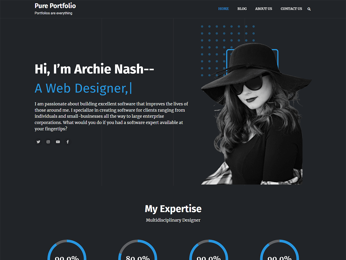 Pure Portfolio screenshot