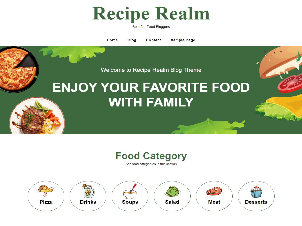 Recipe Realm Blog screenshot