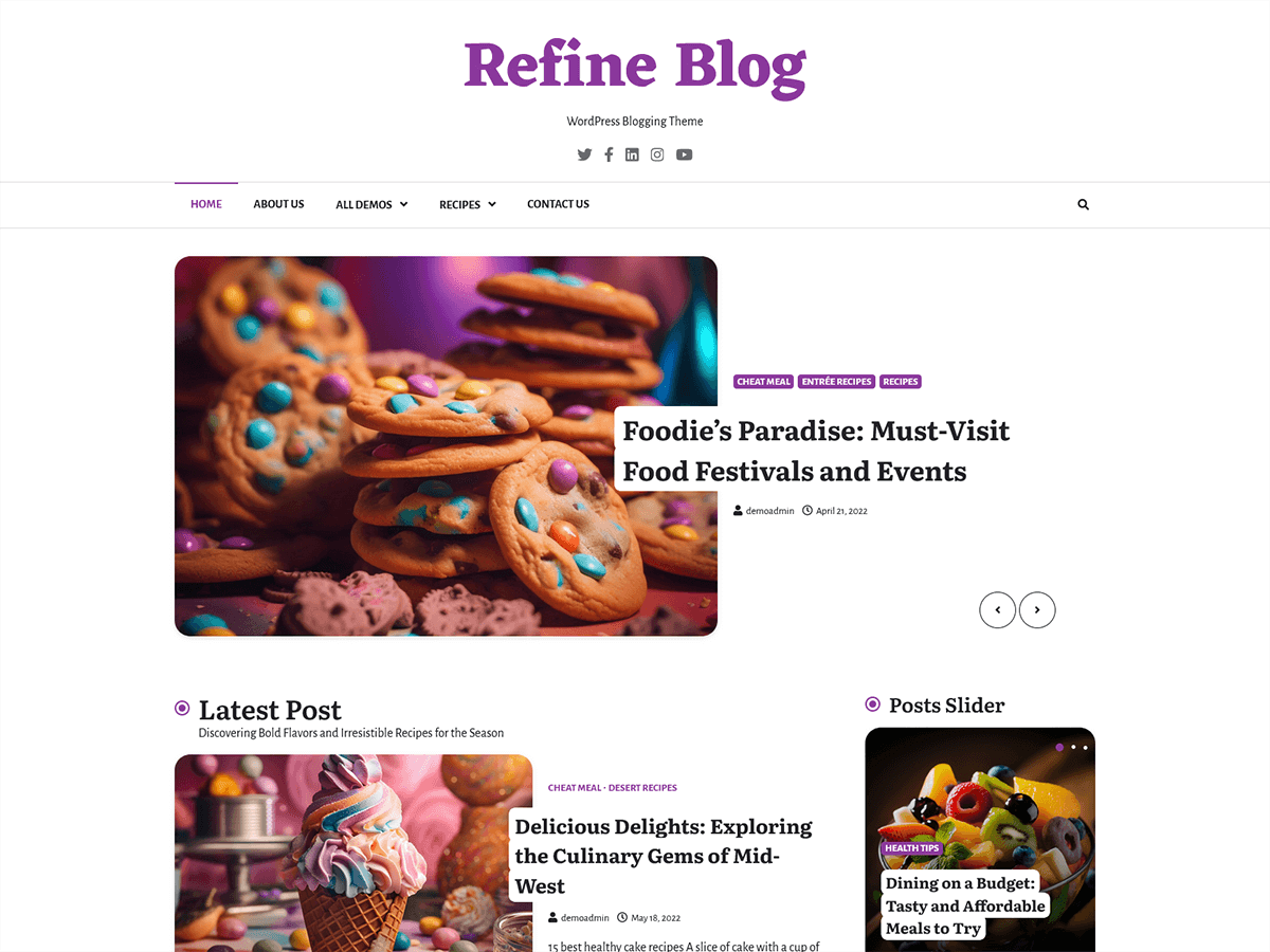 Refine Blog screenshot