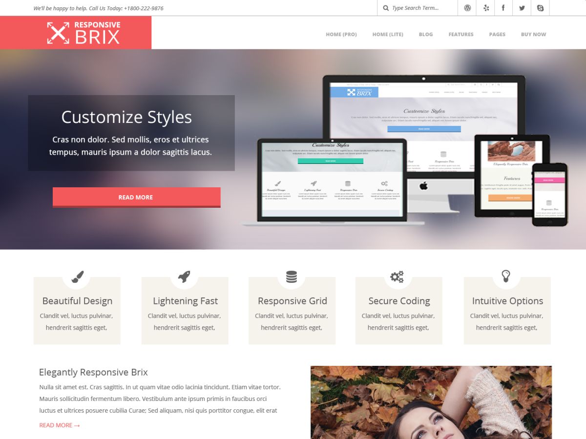 Responsive Brix Free WordPress Theme by wphoot
