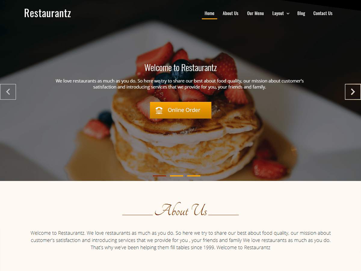 Restaurantz WordPress Theme by wenthemes