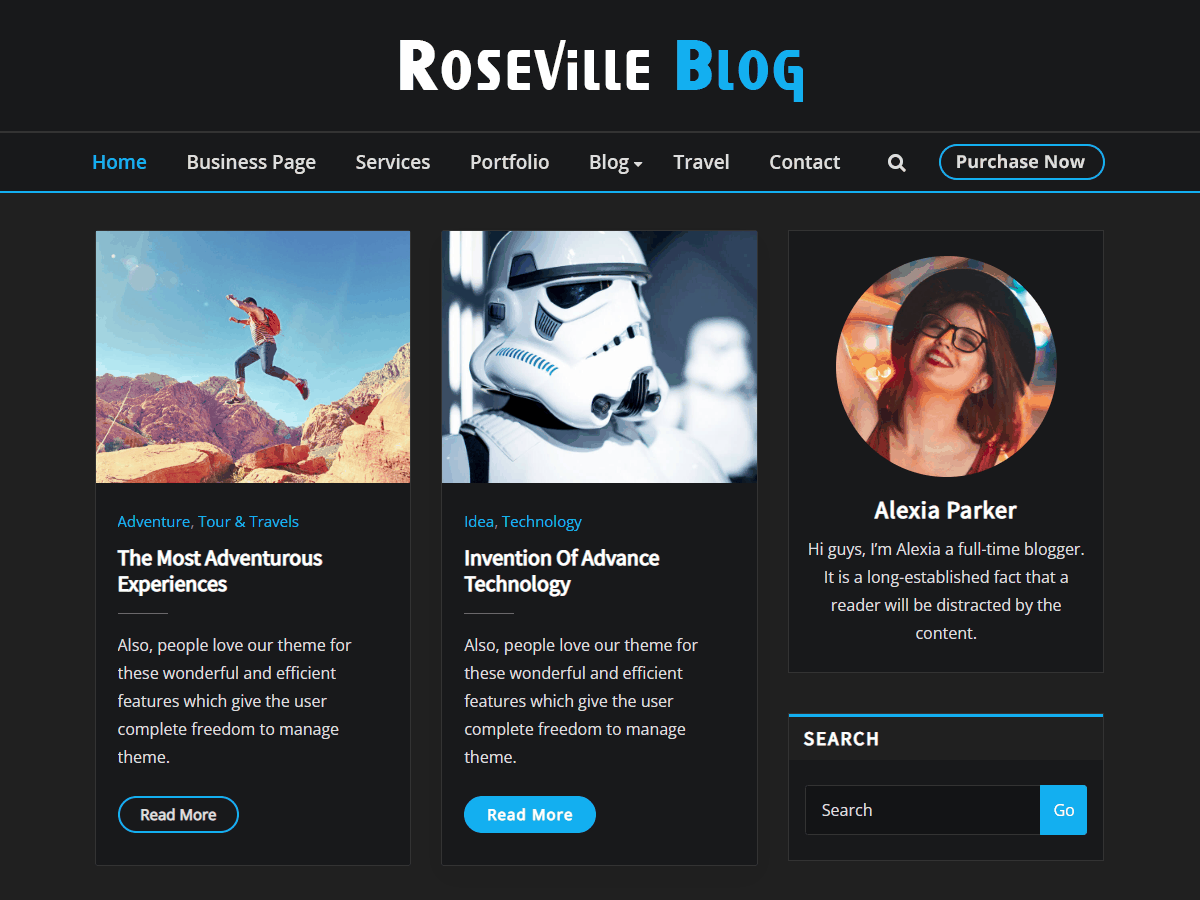 Roseville Blog screenshot