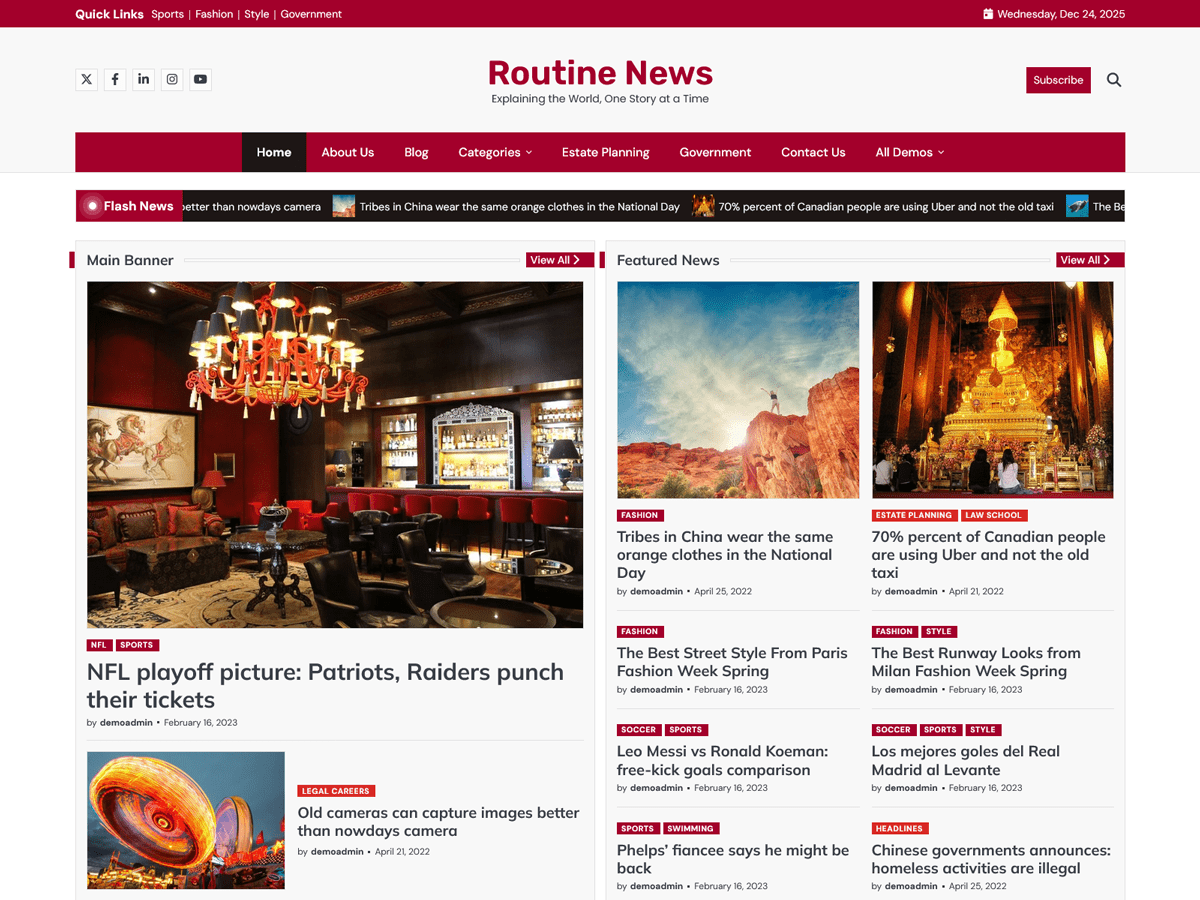 Routine News Screenshot
