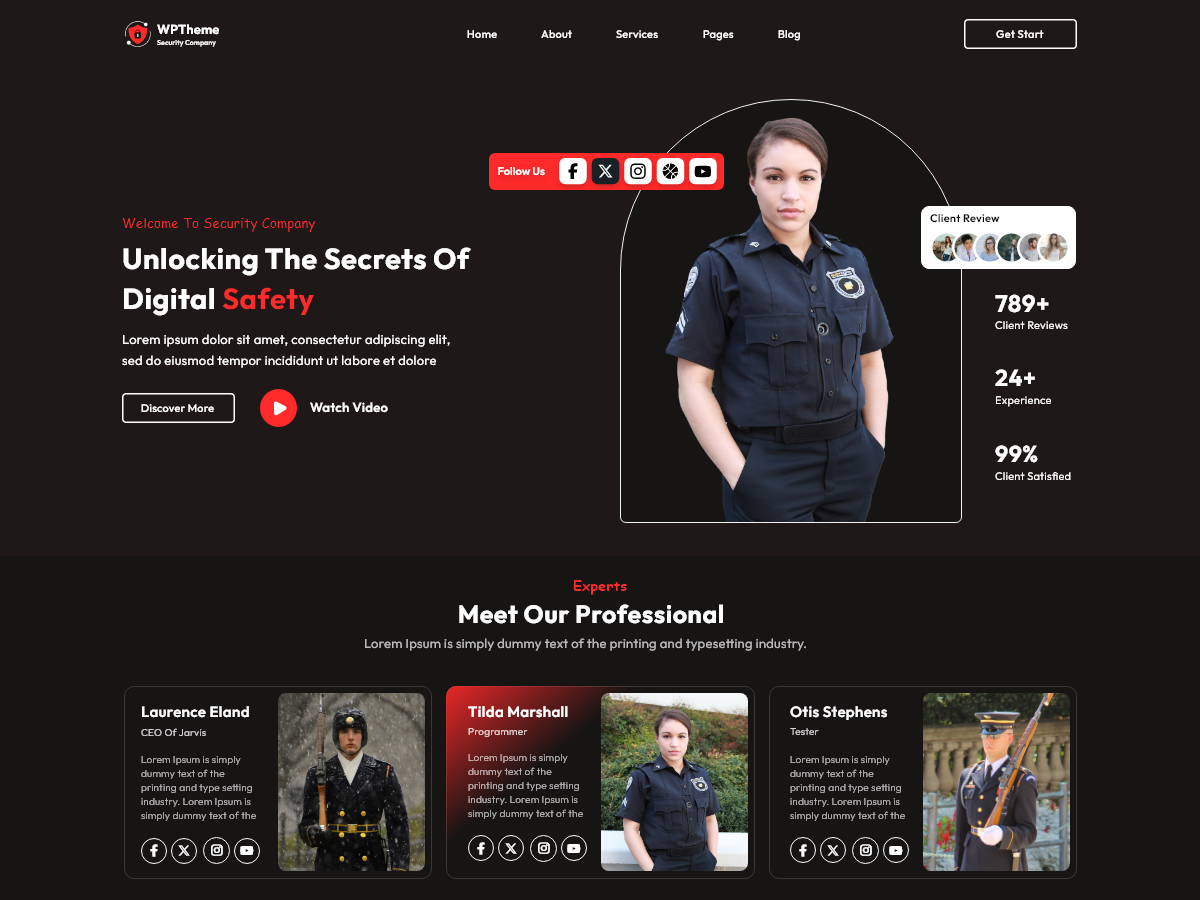 Security Services Elementor screenshot