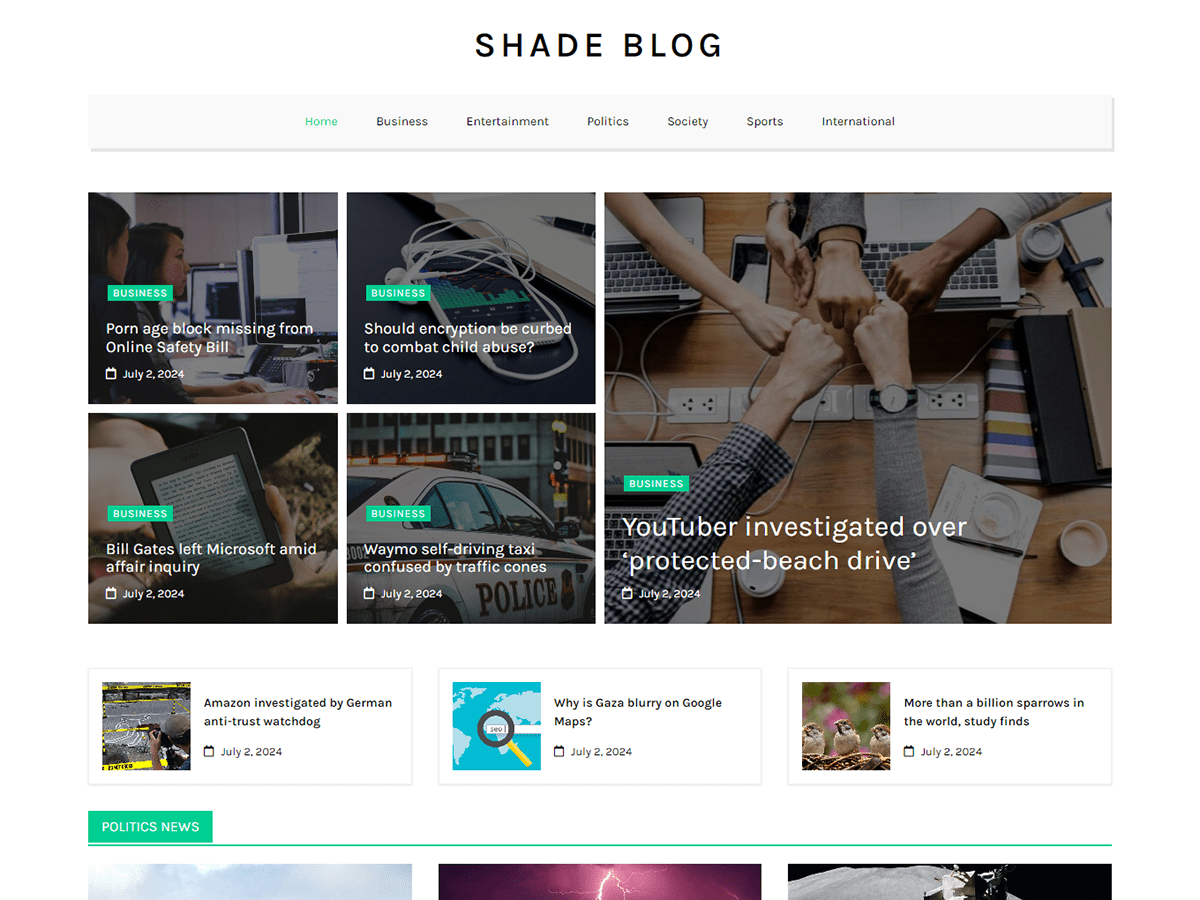 Shade Blog Screenshot