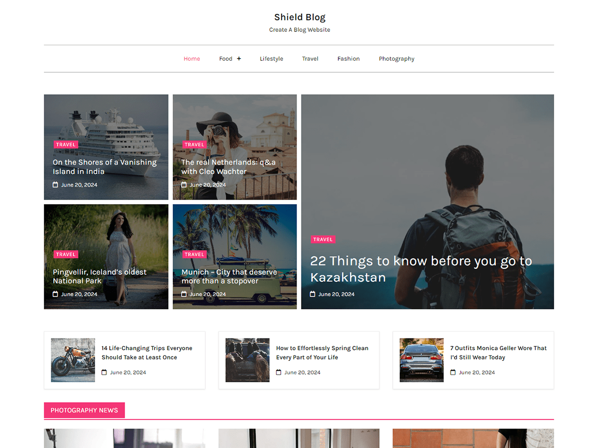 Shield Blog Screenshot