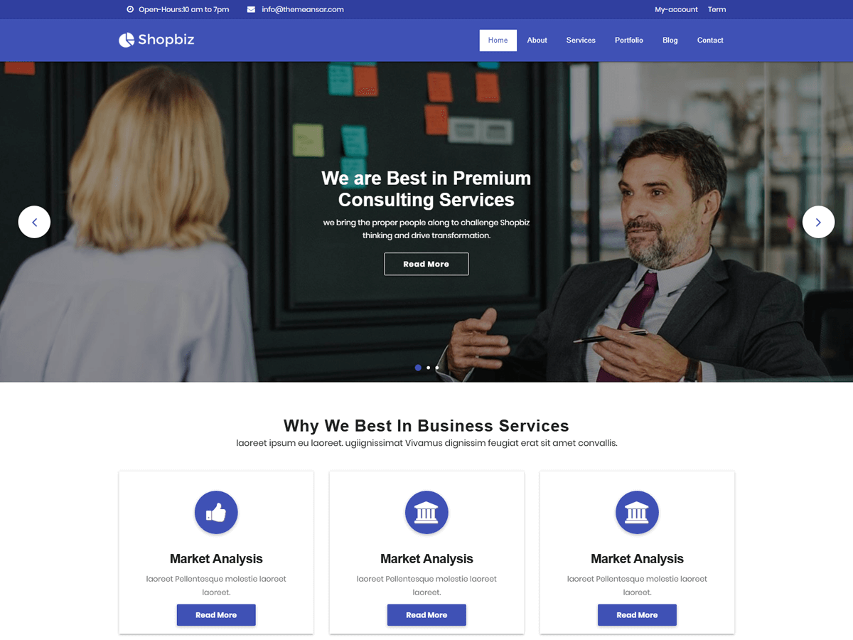 Shopbiz Lite WordPress Theme by themeansar