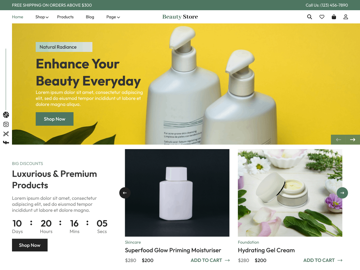 Skin Care Products Screenshot