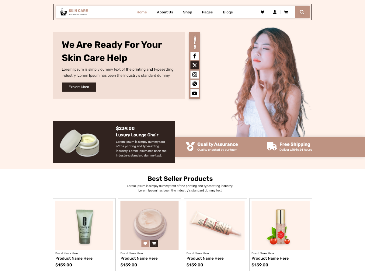 Skincare Product Store Screenshot