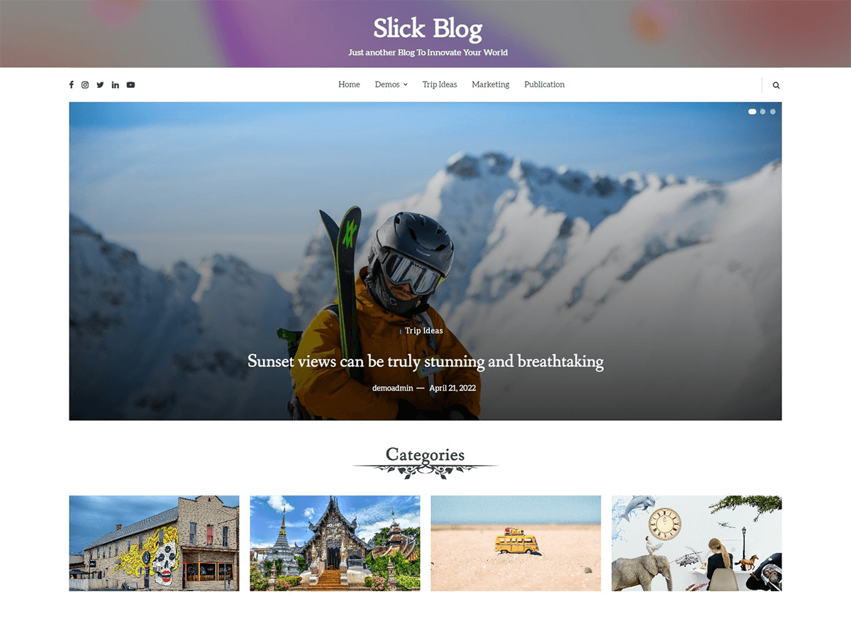 Slick Blog screenshot