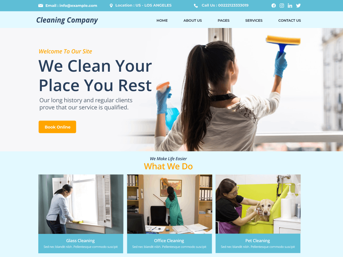 Smart Cleaning Company Screenshot